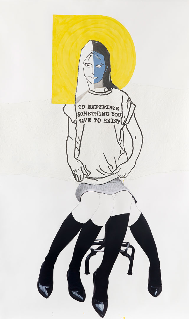 My exquisite corpse by Gillian Wearing with Gary Hume (head), Michael Landy (torso) and Gillian Wearing (legs), 2016. Copyright: © Gary Hume © Michael Landy © Gillian Wearing, courtesy Maureen Paley, London.