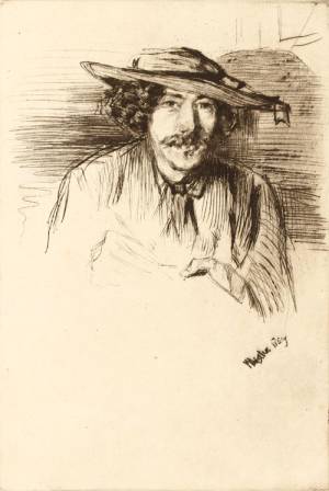 James Abbott McNeill Whistler. Whistler with a hat, 1859. Etching, 283 x 200 mm. The British Museum, London.