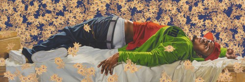 Kehinde Wiley. Femme piquèe par un serpent, 2008. Oil on canvas, 102 x 300 in (259.1 x 762 cm). Courtesy of Sean Kelly, New York. © Kehinde Wiley.