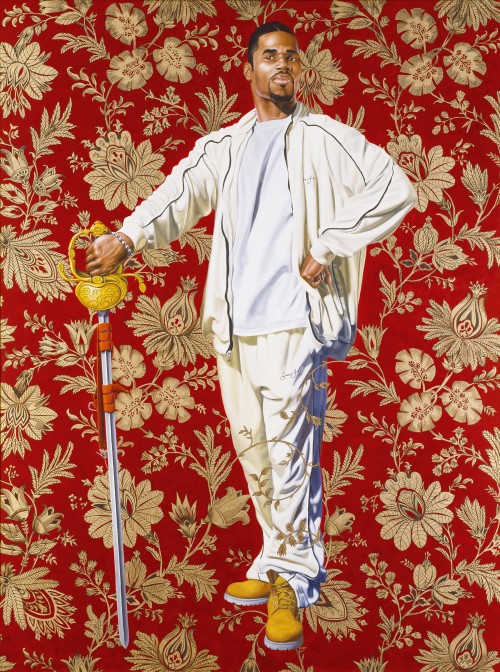 Kehinde Wiley. Willem van Heythuysen, 2005. Oil and enamel on canvas, 96 x 72 in (243.8 x 182.9 cm). Virginia Museum of Fine Arts, Richmond; Arthur and Margaret Glasgow Fund, 2006.14. © Kehinde Wiley. (Photograph: Katherine Wetzel. © Virginia Museum of Fine Arts).