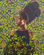 Kehinde Wiley. Shantavia Beale II, 2012. Oil on canvas, 60 x 48 in (152.4 x 121.9 cm). Collection of Ana and Lenny Gravier. © Kehinde Wiley. Photograph: Jason Wyche.