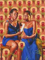 Kehinde Wiley. The Sisters Zènaôde and Charlotte Bonaparte, 2014. Oil on linen, 83 x 63 in (212 x 160 cm). Collection of Nathan Serphos and Glenn Guevarra, New York. © Kehinde Wiley. (Photograph: Robert Wedemeyer, courtesy of Roberts & Tilton, Culver City, California).