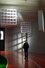 Bedwyr Williams in The Gulch, The Curve, Barbican Centre. 
Photograph: Ben Pruchnie/Getty Images.