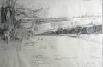 Joseph Winkelman. Hatching Lane, Leafield. Sketch, 20 x 50 cm. © the artist.