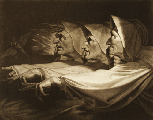 Henry Fuseli. Three Weird Sisters from Macbeth, 1785. Mezzotint on paper, 45.7 x 55.8 cm. © British Museum.