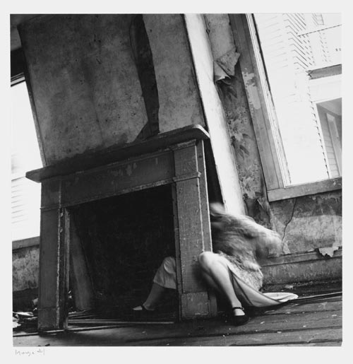 Francesca Woodman, House #4, Providence, Rhode Island, 1976. Gelatin silver estate print 25.4 x 20.3 cms, 10 x 8 inches. Courtesy George and Betty Woodman and Victoria Miro, London