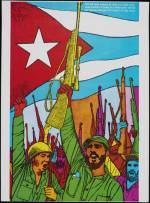 1959 1969 Décimo Aniversario del Triunfo de la Rebelión. Cubana (1959 1969 Tenth Anniversary of the Triumph of the Cuban Rebellion). René Mederos, 1969, Cuba. Screenprint. © The Estate of René Mederos/Victoria and Albert Museum, London.