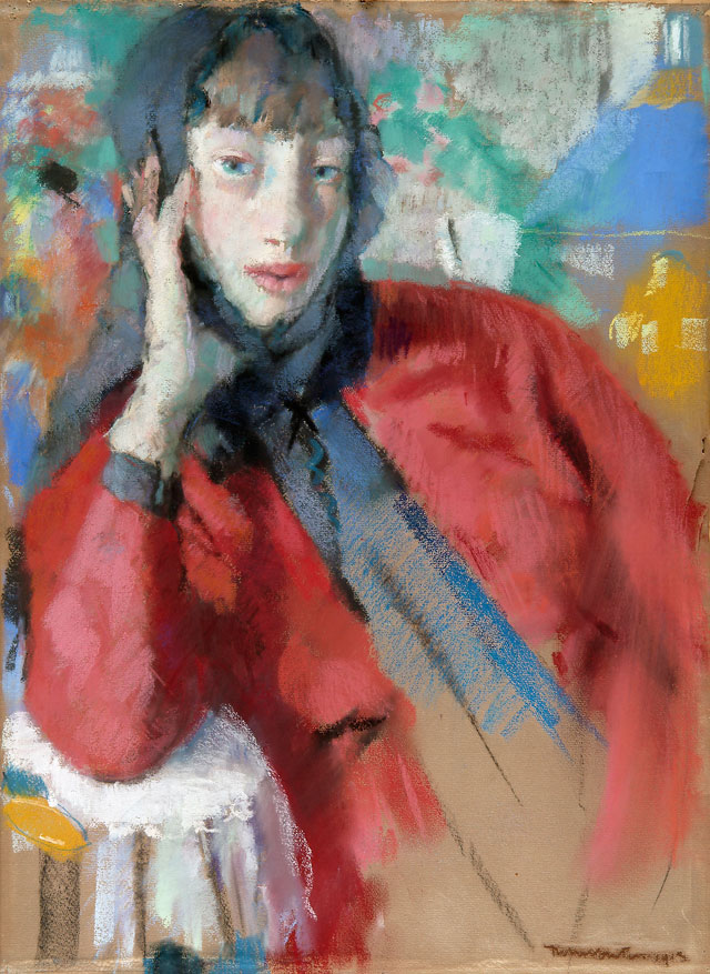 Rik Wouters. Woman with a mantilla, 1913. Pastel on cardboard, 76 × 55.5 cm.  Liège, Musée des Beaux-Arts de La Boverie. © Liège, Musée des Beaux-Arts de La Boverie.