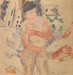 Rik Wouters. Nude seated on the edge of a bed (sketch), 1914. Oil on canvas, 99.5 × 96.5 cm. Brussels, Royal Museums of Fine Arts of Belgium. © Royal Museums of Fine Arts of Belgium, Brussels. Photograph: J. Geleyns - Ro scan.