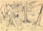 Rik Wouters. Resting under the trees, 1913. Pencil and Conté crayon on Van Gelder paper, 36.6 × 49.4 cm. Brussels, Royal Museums of Fine Arts of Belgium. © Royal Museums of Fine Arts of Belgium, Brussels. Photograph: J. Geleyns - Ro scan.