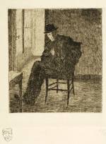 Rik Wouters. Portrait of Rik Wouters seated, undated. Etching, 16.3 × 14.8 cm. Brussels, The Royal Library of Belgium. © Brussels, The Royal Library of Belgium, Printroom.