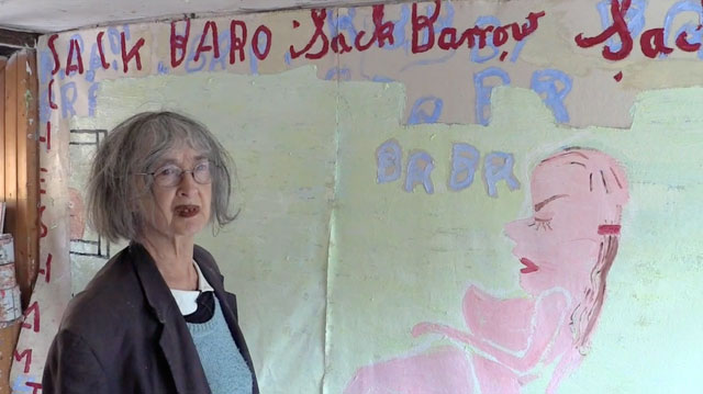 Rose Wylie talking to Studio International in her Kent studio, 7 July 2014. Photograph: Martin Kennedy.