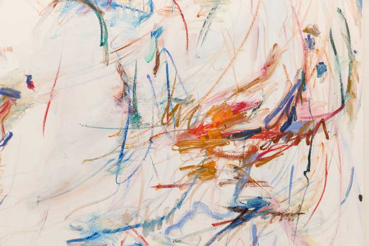 Xiyao Wang, The Crystalline Moon Palace no. 6, 2022 (detail). Acrylic, oil stick on canvas, 200 × 190 cm (78 3/4 × 74 6/8 in). Image courtesy of the artist and MASSIMODECARLO.