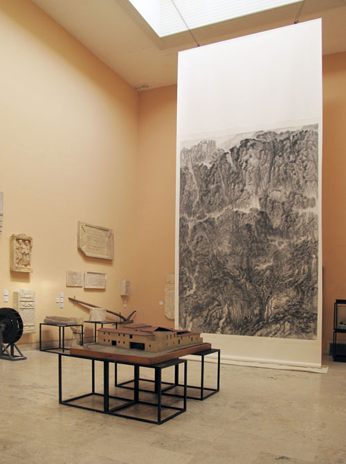 Xu Longsen. On Top of Two Empires, 2011. Gallery views. Museum of Roman Civilization, Rome. Courtesy Beyond Art Space, Beijing.