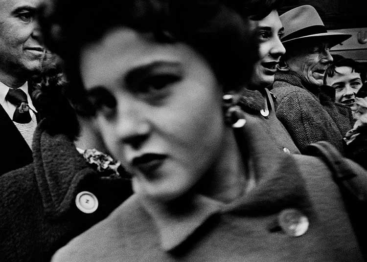 William Klein. Big face, big buttons, St Patrick’s Day, Fifth Avenue, New York, 1955. © William Klein.