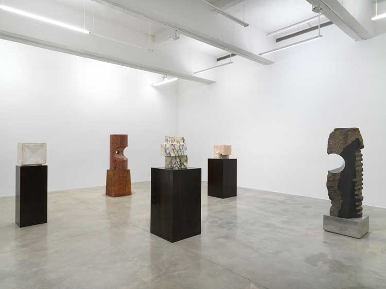 Installation view of works by Minoru Niizuma, The Unseen Professors at Tina Kim Gallery. Photo: Dario Lasagni.