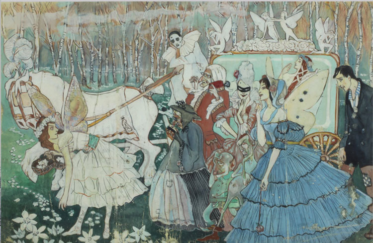 Maria Pawlikowska-Jasnorzewska. Illustration for a Fairy Tale, 1914. Watercolour on paper, 23 × 35 cm. Image courtesy Museum of Literature, Warsaw.