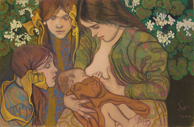 Stanisław Wyspiański. Maternity, 1905. Pastel on paper, 58.8 × 91 cm. Image courtesy National Museum in Kraków, © NMK Photographic Department.