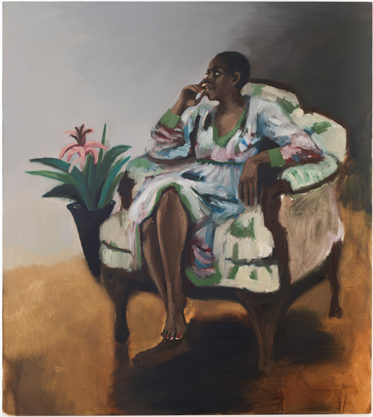 Lynette Yiadom-Boakye, 1 pm, Mason’s Yard, 2014. Oil on canvas, Private collection, © Lynette Yiadom-Boakye, courtesy of the artist, Jack Shainman Gallery, New York, and Corvi-Mora, London.