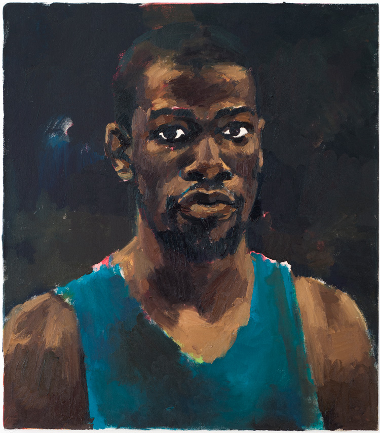 Lynette Yiadom-Boakye, Greenhouse Fantasies, 2014. Oil on canvas. Hudgins Family Collection, © Lynette Yiadom-Boakye, courtesy of the artist, Jack Shainman Gallery, New York, and Corvi-Mora, London.