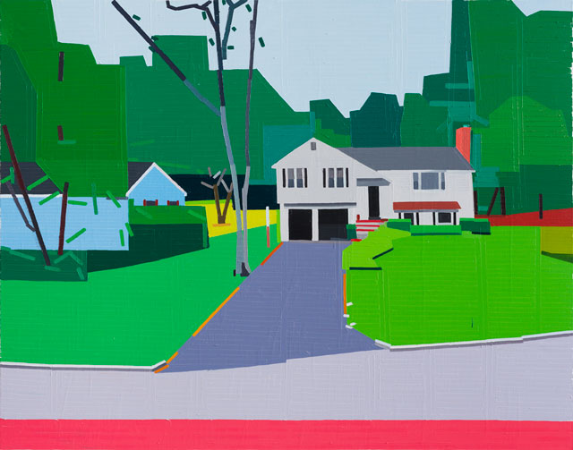 Guy Yanai. Fox Hill Road, 2017. Oil on linen, 140 x 180 cm.