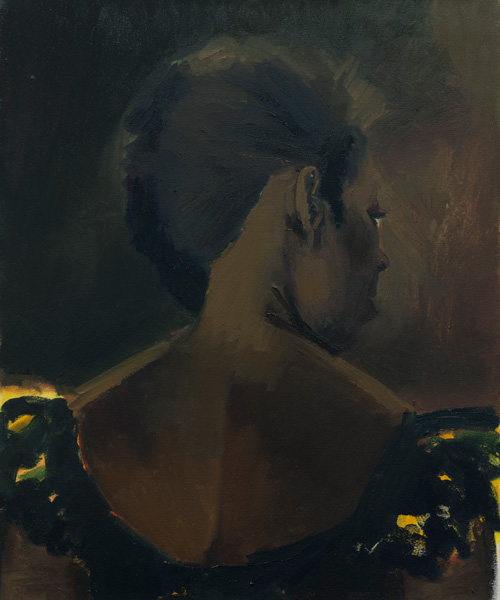 Lynette Yiadom-Boakye. The Matches, 2015. Oil on canvas. Courtesy of the artist, Corv-Mora, London and Jack Shainman Gallery, New York.