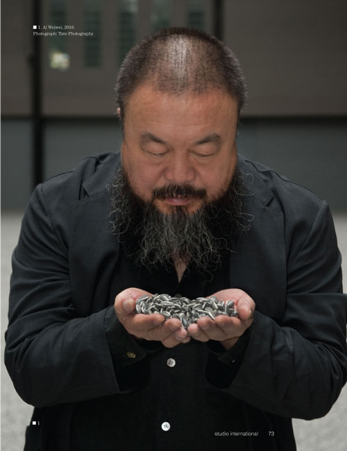 Studio International Yearbook 2011, page 73. Ai Weiwei, 2010. Photograph: Tate Photography.