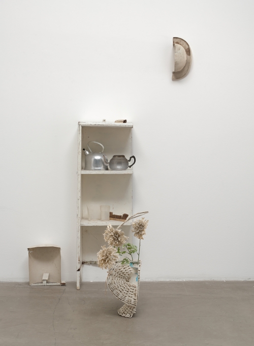 Yoko Ono. Half-A-Room (detail), 1967. Various objects cut in half, most painted white. Installation dimensions variable. Private collection. © Yoko Ono 2014.