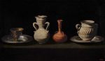 Francisco de Zurbarán, Still Life with Four Vessels, about 1650. Oil on canvas, 47 × 79 cm. Museu Nacional d’Art de Catalunya, Barcelona. Bequeathed by Francesc Cambó, 1949; entry, 1951 © MNAC - Museu Nacional d'Art de Catalunya, Barcelona.