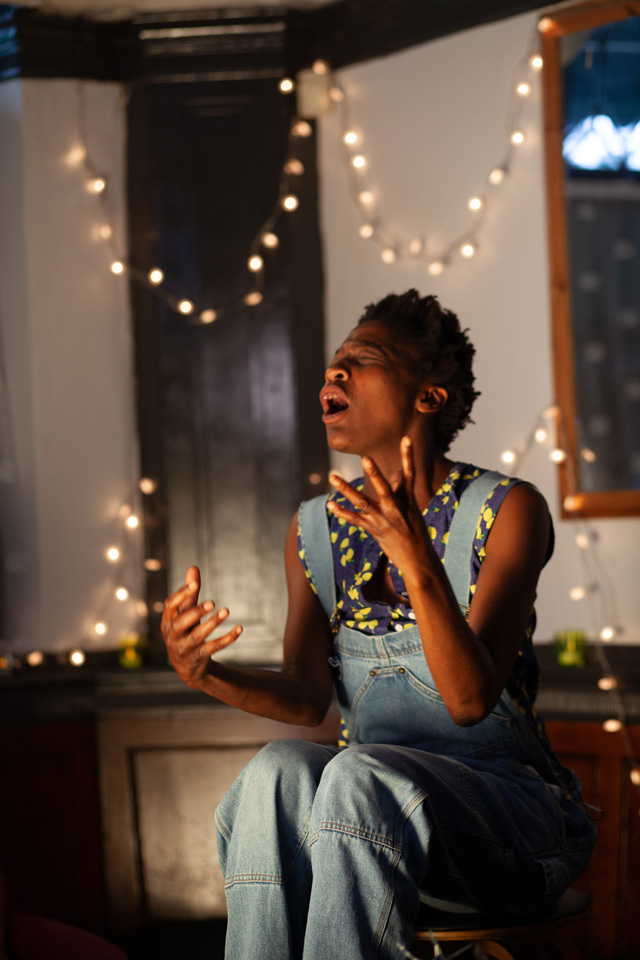 Mwiinga Twyman performing during the filming of Here for Life (2019). Photograph: Marc Hankins.