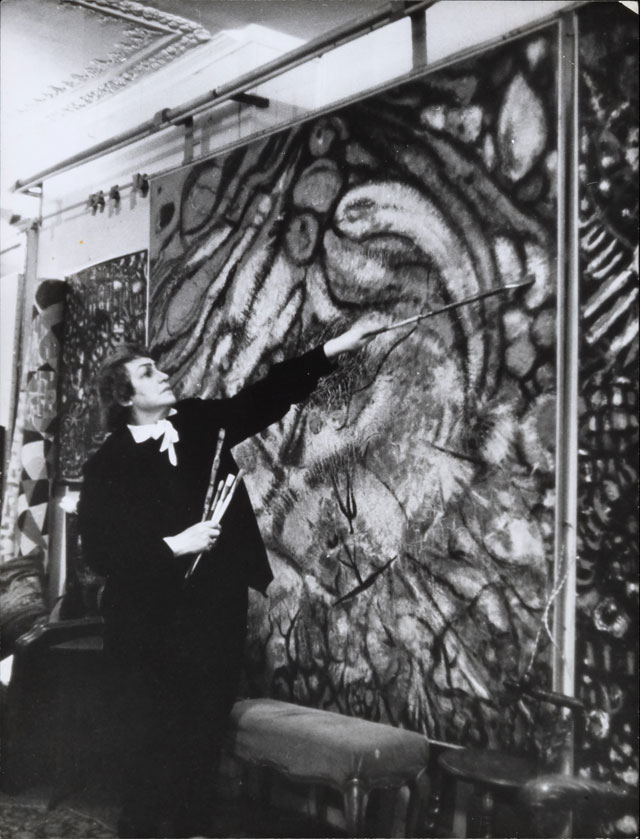 Fahrelnissa Zeid in her studio, Paris, c1950s. Unknown photographer. Raad Zeid Al-Hussein Collection. 
© Raad Zeid Al-Hussein.