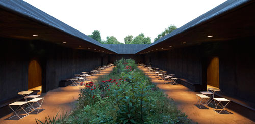 Serpentine Gallery Pavilion 2011, view 3. 
Designed by Peter Zumthor. © Peter Zumthor. 
Photograph: Hufton+Crow.