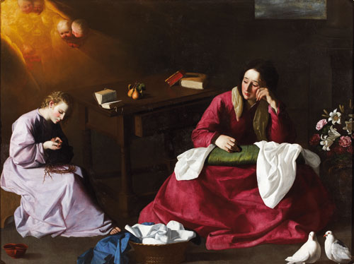 Francisco de Zurbarán. The House of Nazareth, ca. 1644-1645. Oil on canvas, 151.2 x 204.8 cm. Madrid, Fondo Cultural Villar Mir