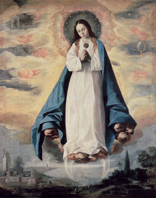 Francisco de Zurbarán. The Immaculate Conception, ca. 1635. Oil on canvas, 174 x 138 cm. Sigüenza, Museo Diocesiano (Fundación Perlado Verdugo, Jadraque).