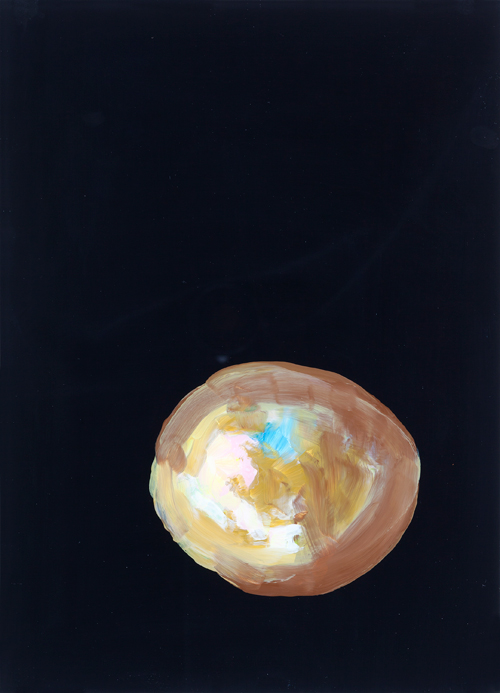 Andrea Büttner. Untitled (earth), 2012. Reverse glass painting, 47 x 34 x 0.2 cm. Courtesy Hollybush Gardens, London. © Andrea Büttner/VG Bild-Kunst, Bonn 2014.