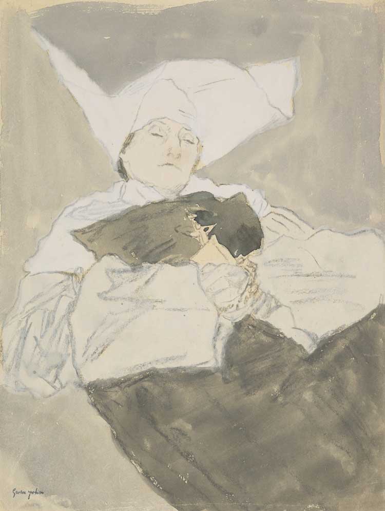 Gwen John, A Nun on her Deathbed, about 1914-1918.