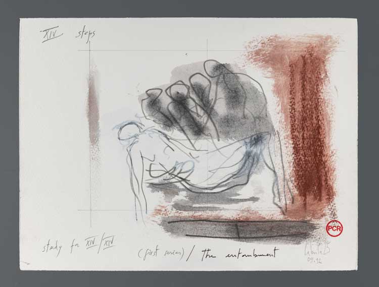 Pedro Cabrita Reis. Studies for XIV Stations, 2025. Study for XIV/XIV (1st series), Jesus in sepulcro ponitur (entombment).