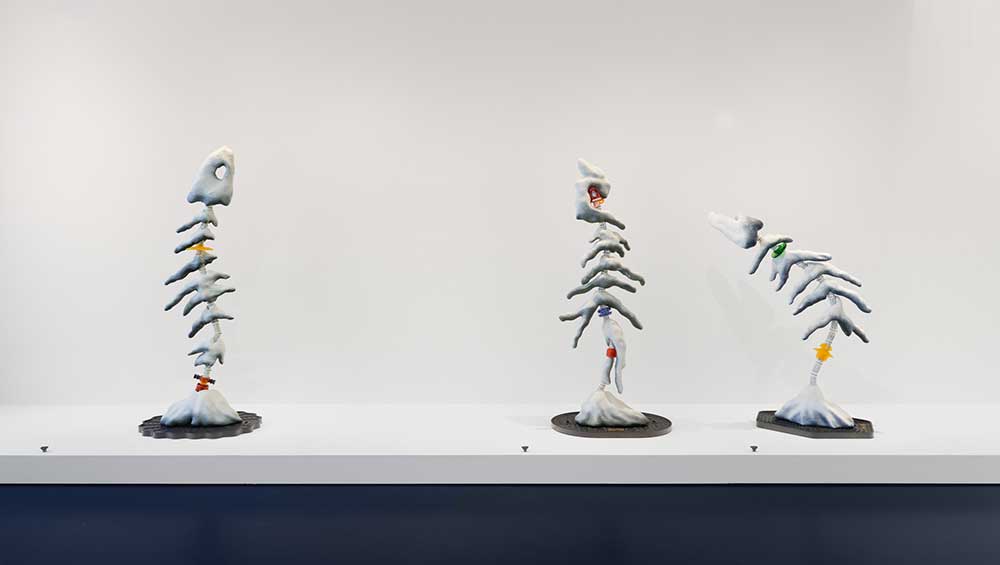 Magali Reus, three sculptures from the Streamers series (2025).