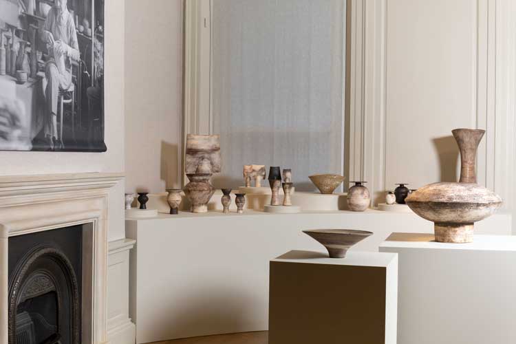 Installation view, Lucie Rie / Hans Coper: Life at the Wheel, Offer Waterman. Courtesy of Offer Waterman. Photo: David Gerrans.