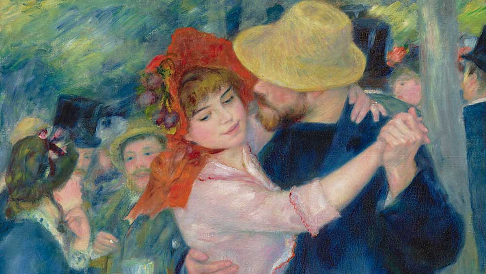 Pierre-Auguste Renoir, Dance at Bougival, 1883 (detail). Oil on canvas, 181.9 x 98.1 cm. © Museum of Fine Arts, Boston.