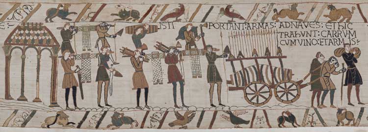 Bayeux Tapestry, scene 37. Image by Université de Caen Normandie - CNRS - ENSICAEN, based on the 2017 photographic campaign by La Fabrique de patrimoines en Normandie.