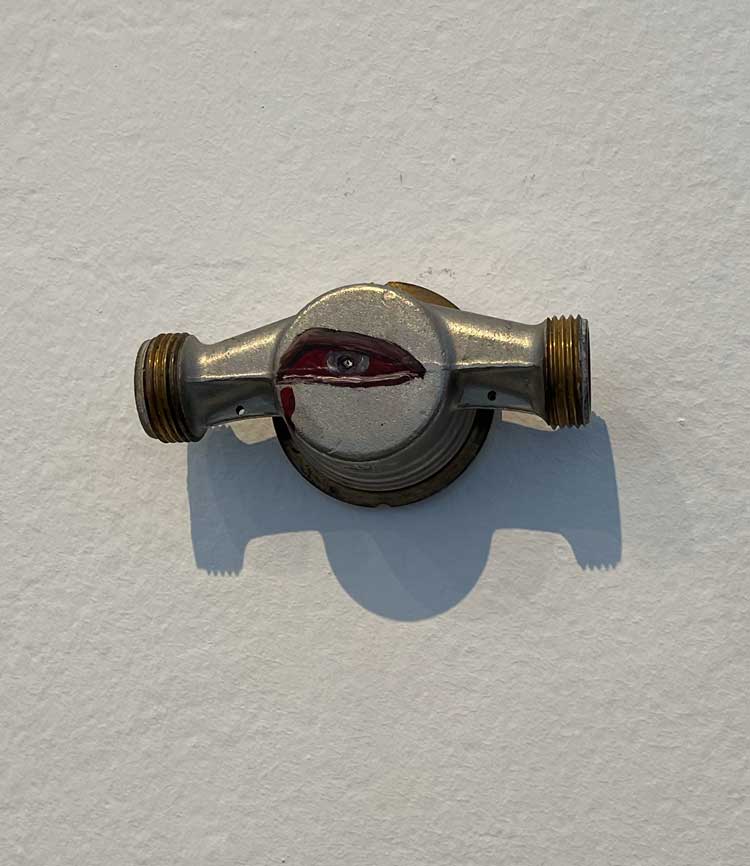 Selma Selman, Where are you Mother to see me now, 2025. Oil on metal. Installation view, Selma Selman – 1000 Tears, Galleria d’Arte Moderna e Contemporanea di Bergamo. Photo: Veronica Simpson.